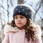 MAXIMO | Mini Girl fascia per ragazze con pois glitterati 13489-677676 blu scuro