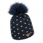 NORTON | Cappello maglia da donna con Pompon blu scuro