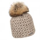 NORTON | Strickm�tze mit Lurex u. F.Bommel beige