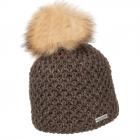 NORTON | Strickm�tze mit Lurex u. F.Bommel marrone chiaro