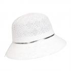 FASHION | Cappello da donna in paglia Cloche con laccetto metallizzato bianco