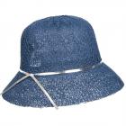 FASHION | Cappello da donna in paglia Cloche con laccetto metallizzato blu