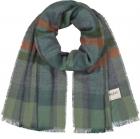 BARTS | Sciarpa da uomo intrecciata Design a scacchi con frange verde oliva.