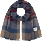 BARTS | Sciarpa da uomo intrecciata Design a scacchi con frange blu scuro