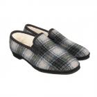Hausschuhe Stoff Karo/Design/neues Muster scozz/grigio