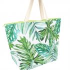 FASHION | Borsa stampa tropicale 52x16x38 bianco