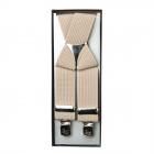 Bretelle elastiche per Pantaloni con clip beige