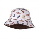MAXIMO | Cappello Mini Boy Dino con lacci in 100% cotone bianco