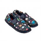 GIESSWEIN | pantofole in cotone per bambine modello Alzenau motivo mondo marino blu scuro