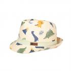 STERNTALER | Cappello di paglia da ragazzo con motivo di dinosauro naturale