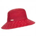 SEEBERGER | Wheat Braid Bucket with Fabric Insert rosso