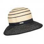 SEEBERGER | Cappello estivo da donna in tessuto e carta paglia intrecciata nero