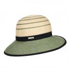 SEEBERGER | Cappello estivo da donna in tessuto e carta paglia intrecciata verde