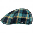 STETSON | Texas Check Wool berretto piato da uomo blu