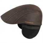 STETSON | Berretto piatto da uomo con paraorecchie marrone
