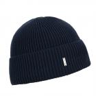 FASHION | Cuffia a costine in cotone organico con risvolto blu