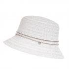 FASHION | Cappello cloche da donna in carta intrecciata con lurex e catena di strass bianco