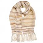 SEEBERGER | Sciarpa da donna con frange in maglia super morbida 170x28 cm camello
