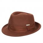 SEEBERGER | Cappello da uomo trilby in feltro di lana marrone chiaro