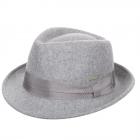 SEEBERGER | Cappello da uomo trilby in feltro di lana grigio chiaro