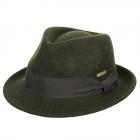 SEEBERGER | Cappello da uomo trilby in feltro di lana verde oliva.