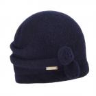 SEEBERGER | Berretto da donna in lana cotta con piccoli pompon blu