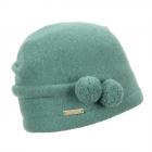 SEEBERGER | Berretto da donna in lana cotta con piccoli pompon verde