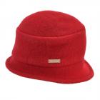 SEEBERGER | Cappello cloche da donna in lana lavorata a mano rosso fuoco