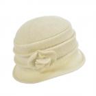 SEEBERGER | Cloche in lana cotta con fiorellino naturale