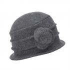SEEBERGER | Cloche in lana cotta con fiorellino antracite