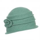 SEEBERGER | Cloche in lana cotta con fiorellino verde