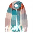 FASHION | Sciarpa scozzese da donna con frange 50x180cm petrolio