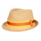 STETSON | Trilby in paglia di rafia lavorato a mano con fiocco bicolore di grande effetto naturale