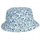 STETSON | Cappello da pesca reversibile in cotone con motivo di pesci alla moda celeste