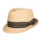 STETSON | Cappello da uomo trilby in rafia con nastro decorativo in gros grain multicolore naturale