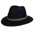 HUTTER | Cappello in feltro di qualit� superiore con fascia in pelle blu