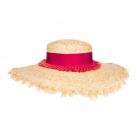 BORSALINO | Esclusivo cappello da donna in paglia di rafia a tesa larga naturale