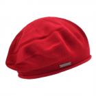 SEEBERGER | Berretto da donna in maglia realizzato al 100% in cotone con bordo arrotolato rosso scuro