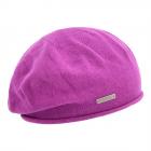 SEEBERGER | Berretto da donna in maglia realizzato al 100% in cotone con bordo arrotolato viola 1