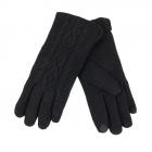 FASHION | guanto jersey dorso trecce donna touch nero