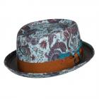 ALFONSO D'ESTE | Cappello da uomo a fantasia in lino 100%. blu