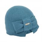 SEEBERGER | Cappello da donna in lana con rifinitura a fiocco 100% lana vergine turchese