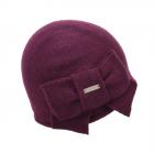 SEEBERGER | Cappello da donna in lana con rifinitura a fiocco 100% lana vergine rosso