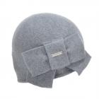SEEBERGER | Cappello da donna in lana con rifinitura a fiocco 100% lana vergine grigio chiaro