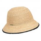 SEEBERGER | Cloche in rafia all'uncinetto naturale