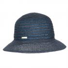 SEEBERGER | Cappello a campana da donna in misto paglia naturale blu medio