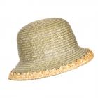 SEEBERGER | Cloche in grano intrecciato con bordo insolito verde