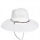 SEEBERGER | Fedora da donna in carta paglia con intreccio e cordoncino bianco