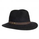HUTTER | Cappello in feltro di qualit� superiore con fascia in pelle antracite