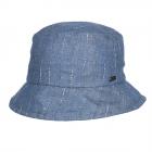 MODA | Cappello da pescatore con motivo gessato in lino blu